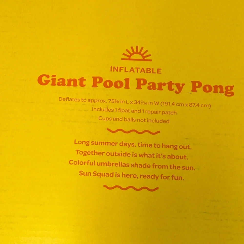 Sun Squad Inflatable Giant Pool Party Pong - Blue and White extra built in cup
